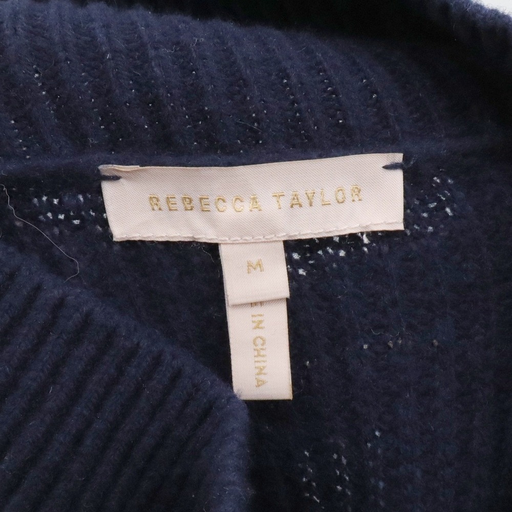 Rebecca Taylor Nautical Stripe Mock Neck Tie Side Wool Alpaca Sweater Medium - Picture 8 of 10